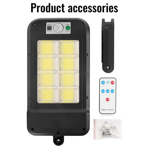 Fiudx Lámpara de Pared Led para Exterior, Luz Brillante con Energía Solar, Control Remoto Inteligente, Cuerpo de Abs Impermeable, Detección de Movimiento de 3 a 5 M, Duradera para Uso En Exteriores,