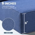 thumbnail image 4 of Jentlehouse Outdoor Deep Seat Cushion 24" X 24" X 6" for Patio Furniture,Outdoor Chair Cushions Water & Fade Resistant Patio Furniture Cushions for Wicker Chair, Sofa, Couch, Blue (Set of 5), 4 of 8