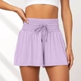 thumbnail image 4 of WAYUTE Womens Shorts High Waisted Yoga Running Gym Athletic Solid Color Workout Shorts with Pockets Versatile for Summer Daily Wear, 4 of 6