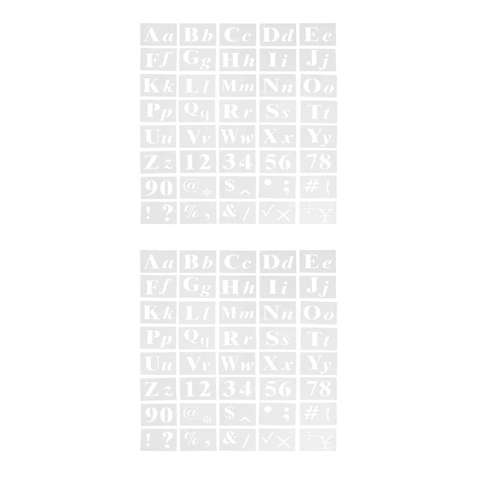 Masteelf 80 pcs Calligraphy Letter Stencils For Painting Lettering Stencils Reusable Alphabet Stencil Plastic Letters Numbers Templates For Painting On Wood Wall Fabric Art Crafts