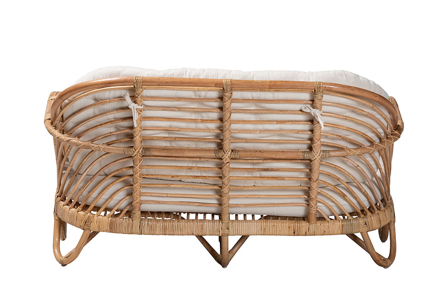 bali & pari Aliane Rattan BOHO Loveseat, Natural Brown