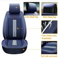 thumbnail image 5 of Maidao Car Seat Covers for Lancia for Voyager 2007-2016 5 Seats Compatible Airbag Leather Waterproof Front Rear Cushion Protector Full Set Blue, 5 of 9