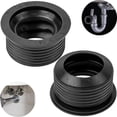 thumbnail image 1 of Manguito de goma para sifón de lavabo, 2 unidades, DN 30/40, para tubo de desagüe DN40 HT int. Tubos ext. de Ø 40mm y 1 ¼". Ø28-32 mm, junta de goma con tapón Ø45 mm, juntas de sifón de profundidad 25, 1 of 5