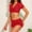 Red, variant on Women's Tie Front Bikini Set Short Sleeve Two Piece Swimsuit High Waisted Bathing Suits With Shorts Girls plus Size Swimsuits 18-20 Girls Swimsuits with Padding Two Piece Dresses for Long Swim