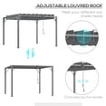 thumbnail image 4 of Outsunny Pergola Extérieure à Lames 9,5 Pieds x 9,7 Pieds avec Toit Rétractable, Gris, 4 of 10