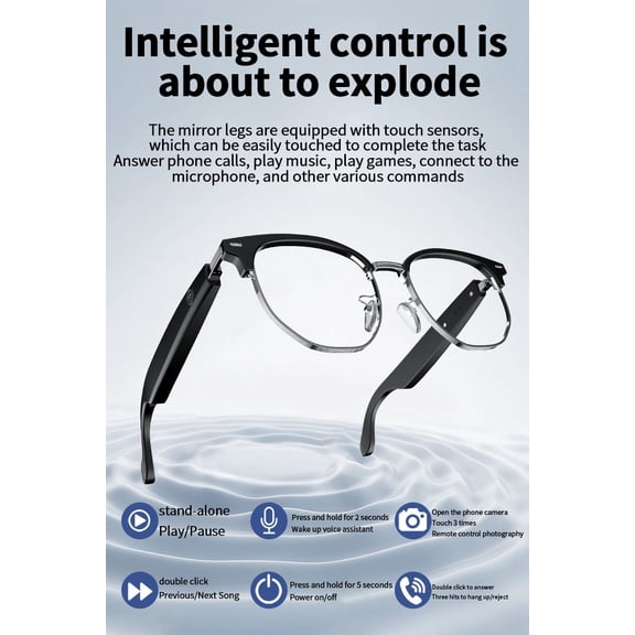 Smart Bluetooth glasses, driving, calling, listening to music, sports, making phone calls, navigation, navigation function, smart color changing glassesGS16,silvery