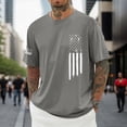 thumbnail image 2 of NIEWTR Plus Size American Flag Shirts for Men 4th of July Patriotic Short Sleeve T-Shirt Summer Gym Workout Tops(Dark Gray,M), 2 of 4