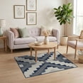 thumbnail image 3 of ODIKA Herringbone Boho Bordered Diagonal Motif Repeat Interlocking for Home Office, Gaming Room, Under Desk, Non-Slip Chair-Friendly, 3 of 7