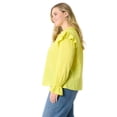 thumbnail image 2 of Jessica Simpson Women's and Women's Plus Arista Ruffle Long Sleeve Shirt, Sizes XS-5X, 2 of 5