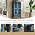 thumbnail image 7 of Tcbosik 55" Tall Storage Cabinet, 2-Door Buffet Sideboard with Drawer and Adjustable Shelf, Farmhouse Accent Cabinet, Cupboard for Kitchen, Living Room, Antique Blue, 7 of 7