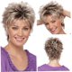 thumbnail image 1 of Peluca de pelo rubio corto, capas marrones, esponjosas, resistentes al calor, para mujeres, mujeres, uso diario natural (rubio gris) LingWen 8390606082374, 1 of 1