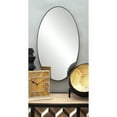thumbnail image 3 of DecMode 18" x 31" Black Oval Shaped Wall Mirror with Thin Minimalistic Frame, 3 of 12