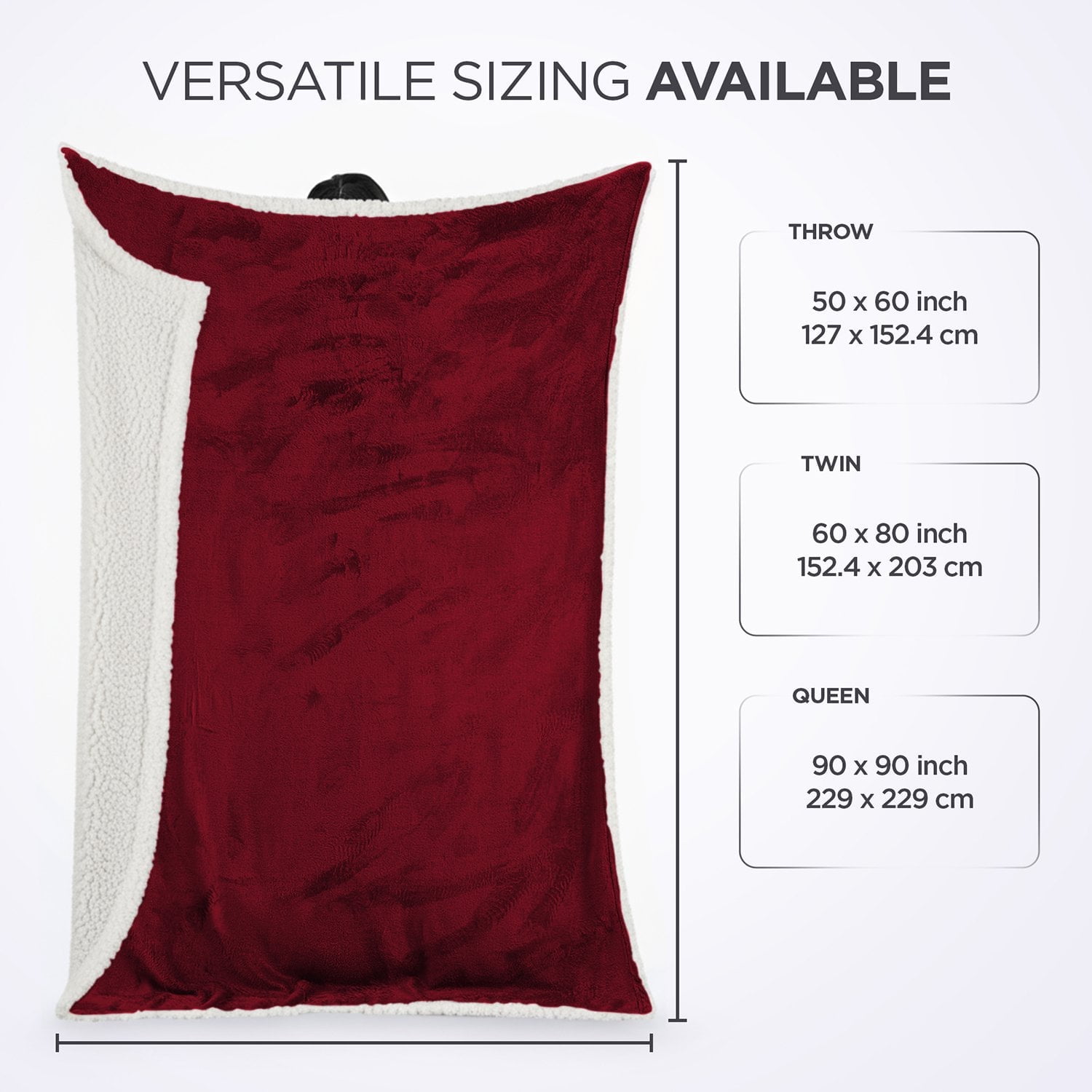 Moonlight20015 Wholesale Sherpa Fleece Throw Blankets 12-Packs Warm & Soft Plush Twin Size for Charity, Shelter, & Home Washable, Lightweight & Cozy Burgundy