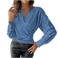 thumbnail image 1 of Besolor Tuniques Printemps Automne pour Femmes Col en V Manches Longues Blouse Habillée Décontractée Chemises pour Sorties, 1 of 6