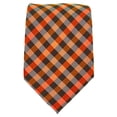 thumbnail image 2 of Scott Allan Collection Orange and Brown Mens Gingham Plaid Necktie | Standard Size 3.3" Adult Tie, 2 of 7