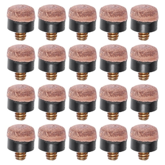 EeaseMX 20 puntas de repuesto para taco de billar, puntas de taco de billar con tornillo, puntas de taco portátiles