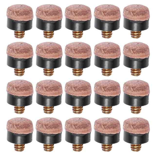 KAKOWELY 20Pcs Replacement Pool Cue Tips Billiard Cue Tips Screw Cue Stick Tips Portable Cue Tips,0.51"X0.47"X0.47"