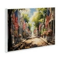 thumbnail image 4 of Stupell Industries American Flag Lined Street Scenic & Cityscapes Painting Unframed Art Print Wall Art, 19 x 13, 4 of 8
