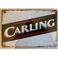 thumbnail image 1 of Letrero de metal de aluminio con la inscripción Carling Lager para bar, cueva de hombres, pub, garaje y cocina. Tamaño: 12 x 8 pulgadas, 1 of 4