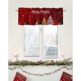 Christmas Tree Curtain Valances for Windows Treatment Tier Curtains,Red