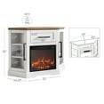 thumbnail image 6 of BELLEZE 43 Inch TV Stand with 18 Inch Electric Fireplace, Fireplace TV Stand for TVs up to 43 Inches, Modern Corner Wood Entertainment Center with Storage - Dale (White), 6 of 7