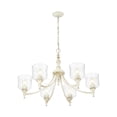 thumbnail image 6 of Keating 6 Light Chandelier in Antique Ivory with Hammered Water Glass Shade, 6 of 7