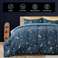 thumbnail image 2 of SLEEP ZONE Kids Twin Bedding Comforter Set - Super Cute & Soft Kids Bedding 5 Pieces Set with Comforter, Sheet, Pillowcase & Sham (Space Rocket), 2 of 4