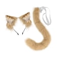 thumbnail image 4 of Conjunto de Orejas Y Cola de Gato, Diadema con Orejas de Gato, Orejas de Animales de Peluche, Accesorios para Disfraces de Gatos, Disfraces, Suministr Marrón, 4 of 10
