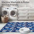 thumbnail image 5 of ODIKA 6'x9' Machine Washable Non-Slip Area Rug, Winter Wonderland Showcasing Frosted Holly Leaves and Delicate Icicle Motifs High Traffic Rug, Navy, 734750, 5 of 5