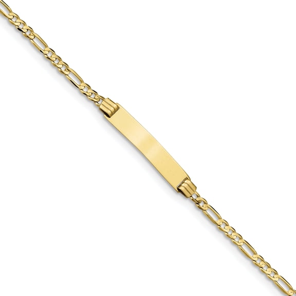 Primal Gold 10 Karat Yellow Gold Figaro Link ID Bracelet