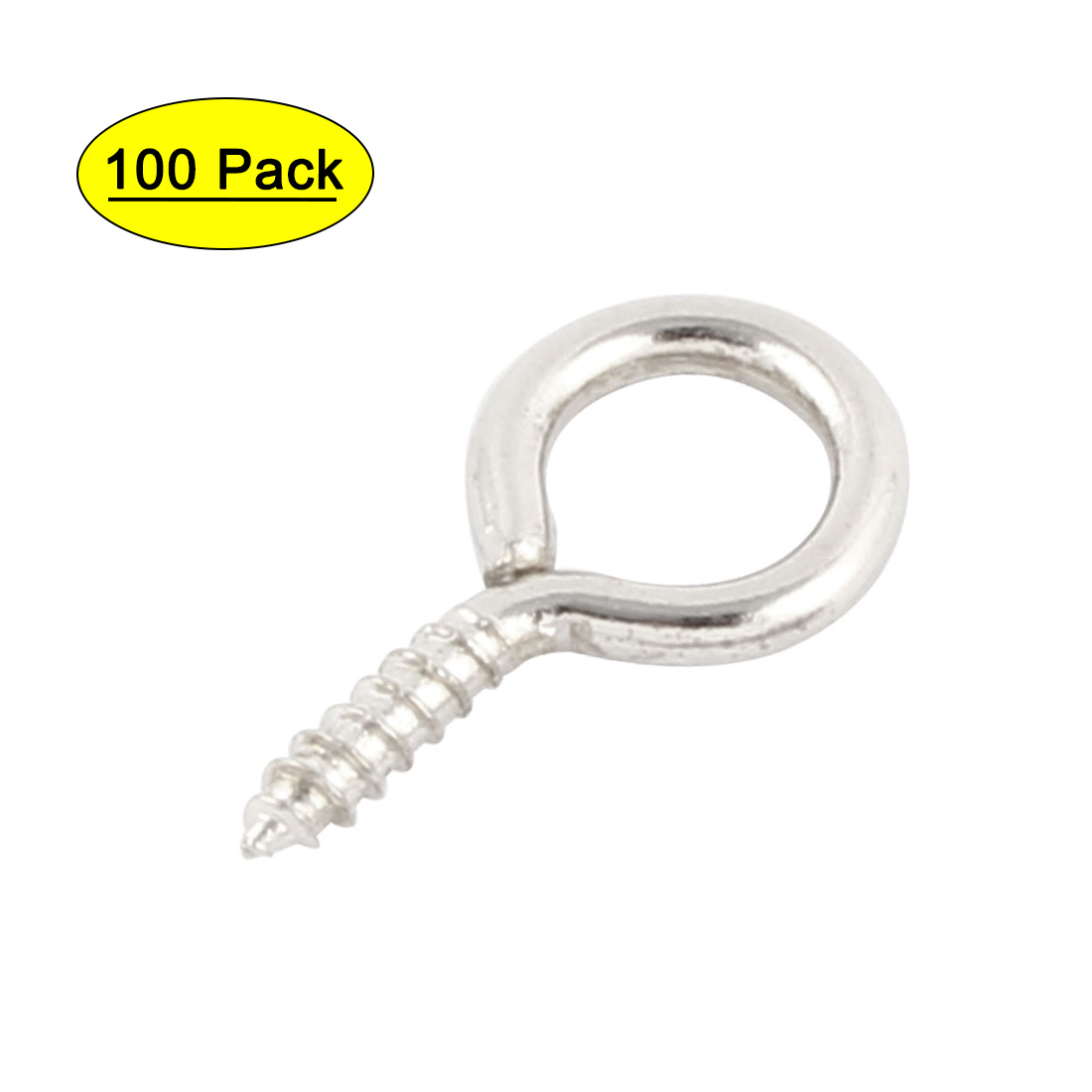 2mm Dia Thread Metal Bolt Eyelet Hook Screw Assortment Sliver Tone 100