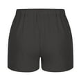 thumbnail image 4 of SDNall Womens Cotton Linen Shorts Solid Color Comfortable Elastic Wide Leg Casual Shorts, 4 of 9