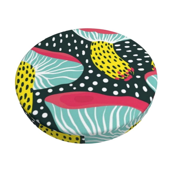 Naloa Green Mushroom Round Bar Stool Cushion Cover 12-14 inch, Fits Kitchen, Office, Restaurant Chairs - 12 inch