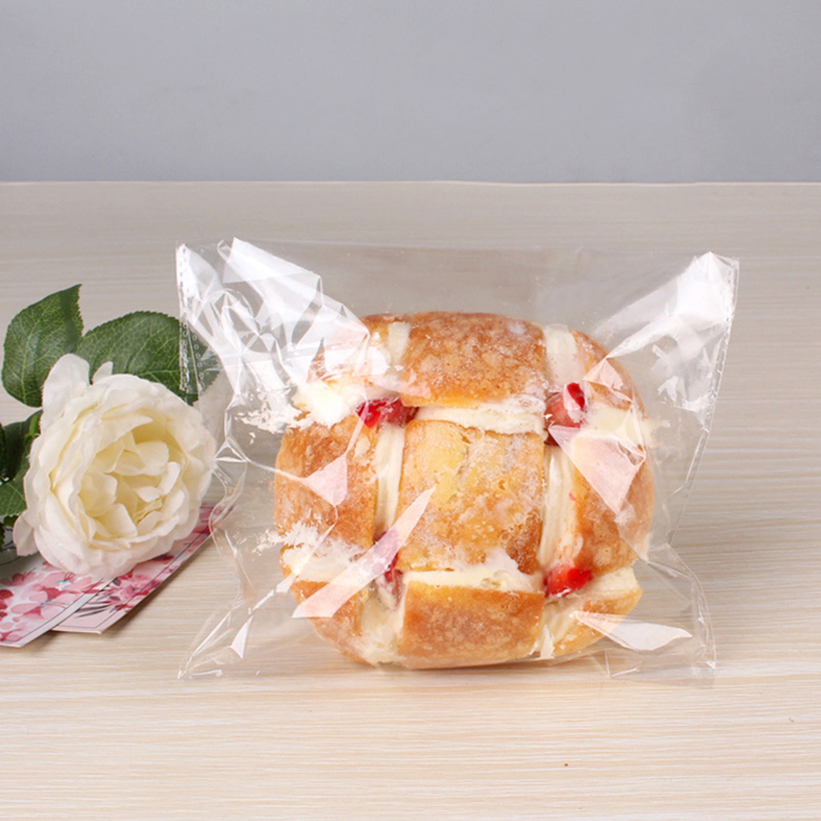10pcs, Clear Plastic Chiffon Cake and Bread Loaf Packaging Bags - Perfect  for Toast, Cookies, and Treats