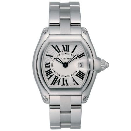 Pre-Owned Cartier Roadster 30MM W62016V3 / 2675 Silver Roman Dial Stainless Steel Bracelet
