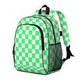 thumbnail image 2 of Green and White Checkered Pattern Backpack for School, Cute School Bag with Adjustable Shoulder Straps and Padded Back, 15"x11.42"x5.5", 2 of 5