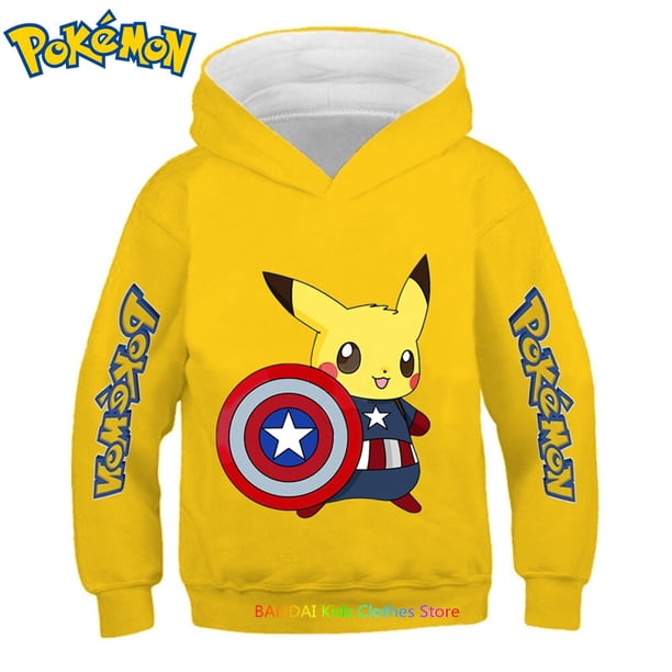 Sudaderas con capucha de Pokémon Kawaii para niños, Ropa para Niñas, Tops para niños, sudadera con estampado de juego, jerséis de manga larga, ropa de calle para bebés qym unisex