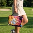 thumbnail image 4 of Xixirimido Portable Golf Cart Seat Cover with 4 Pocket Quilted Golf Cart Seat Blanket with Handle Foldable Club Car Seats Towel Fits 2-Person Golf Carts, Sunset Glow Palm Trees, 4 of 8