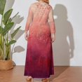thumbnail image 4 of Large Size Abstract Red Watercolor Texture Long Sleeved Dress Women Dress for Parties Elegant Chic Evening Dresses, 4 of 7