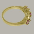 thumbnail image 4 of LBG British Made 9k Yellow Gold Natural Ruby & Opal Womens Promise Ring - 33 size options - Size 4.5, 4 of 7