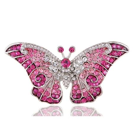 Swarovski Green Brooch - Empress Monarch Winged Butterfly Swarovski Crystal Rhinestones Brooch Pin - P...