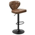 thumbnail image 2 of Daluvenix Bar Stools with Back Sets of 2 ,Modern Barstools Adjustable Faux Leather Upholstered Swivel Bar Stools, Counter Height Bar Chairs with Back for Kitchen Island,Brown, 2 of 6