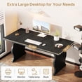 thumbnail image 5 of Tribesigns 63-Inch Large Executive Desk, Modern Computer Desk for 1-2 Person, Double PC Gaming Home Office Desk with Sturdy Legs, Black, 5 of 5