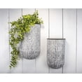 thumbnail image 7 of Foreside Home & Garden Set of 2 Distressed Whitewashed Patterned Metal Wall Planters, 7 of 7