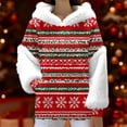 thumbnail image 2 of COM1950s Pyjamas de Noël pour Femmes, Chandail à Capuchon pour Femmes avec Imprimé de Noël, Design à Longs Cheveux, Manches Longues Chaudes, Col Rond, Hauts de Noël pour Femmes, Chemise de Noël pour Femmes, Vestes pour Femmes Mode, 2 of 9