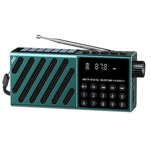 Portable Solar FM Radio with Bluetooth 5.3 Speaker, LED Light, and Recording for Outdoor Emergencies & Camping