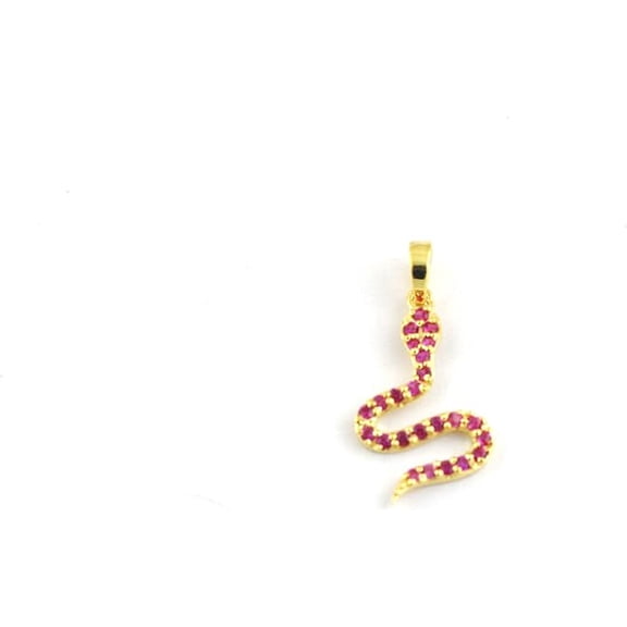 Ruby Snake Pendant - Handmade 925 Sterling Silver Necklace - Minimalist Dainty Animal Lover Jewelry - Gift For Her