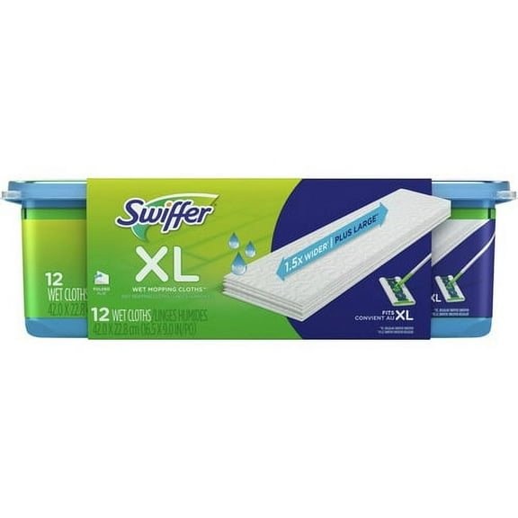 Swiffer Sweeper XL Wet Mopping Pads - 12 Per Pack - White | Bundle of 2 Cartons