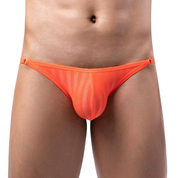 TSADFHJI Manmade Underwear Men Mens Low Waisted Triangle Comfortable and Breathable Stretch Trendy Triangle Pants M Orange