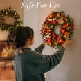 thumbnail image 5 of Quntis Christmas Wreath, 16’’ Christmas Wreath with Lights, 40 LEDs Light up Christmas Decoration Garland Wreath, 8 Modes&Timer Function Wreath for Outdoor Indoor Home Front Door Window Xmas Decor, 5 of 7